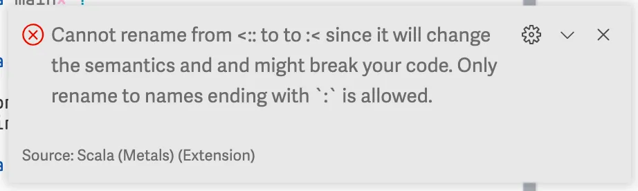 Cannot rename the operator.