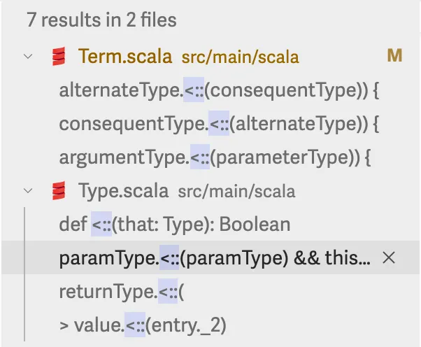 Find usage of the operator.